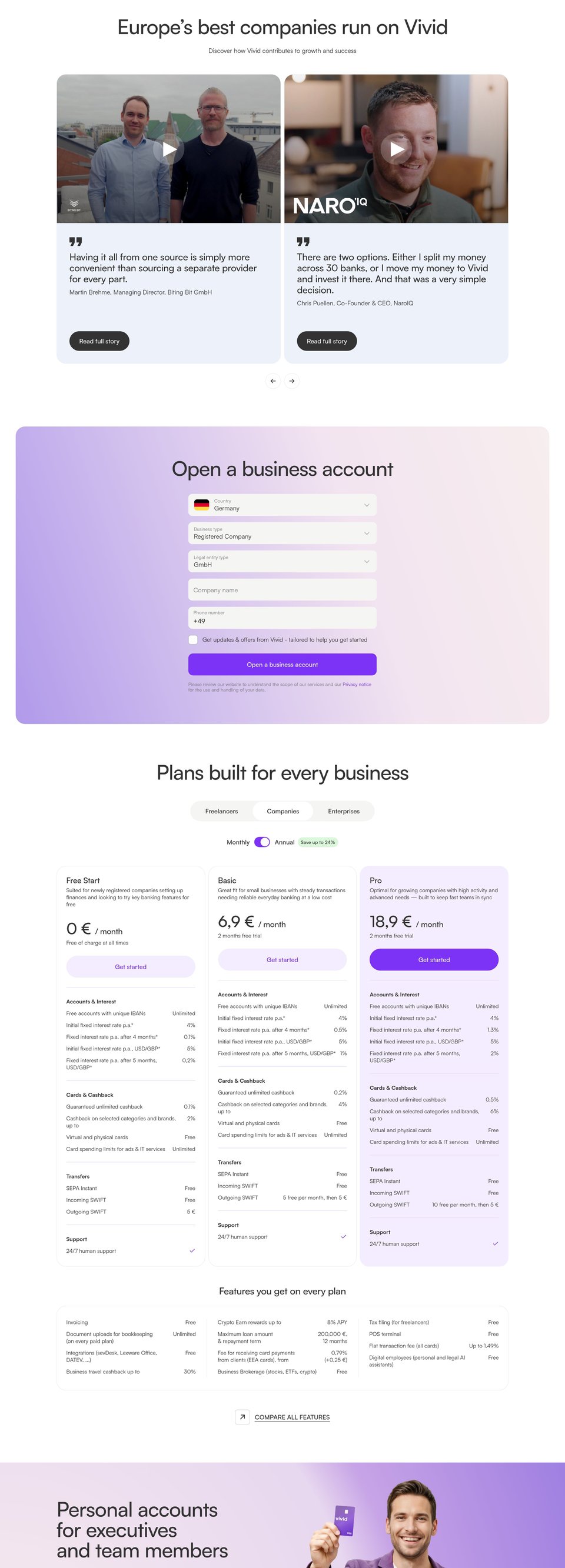 Vivid - pricing / business full page (part 2)
