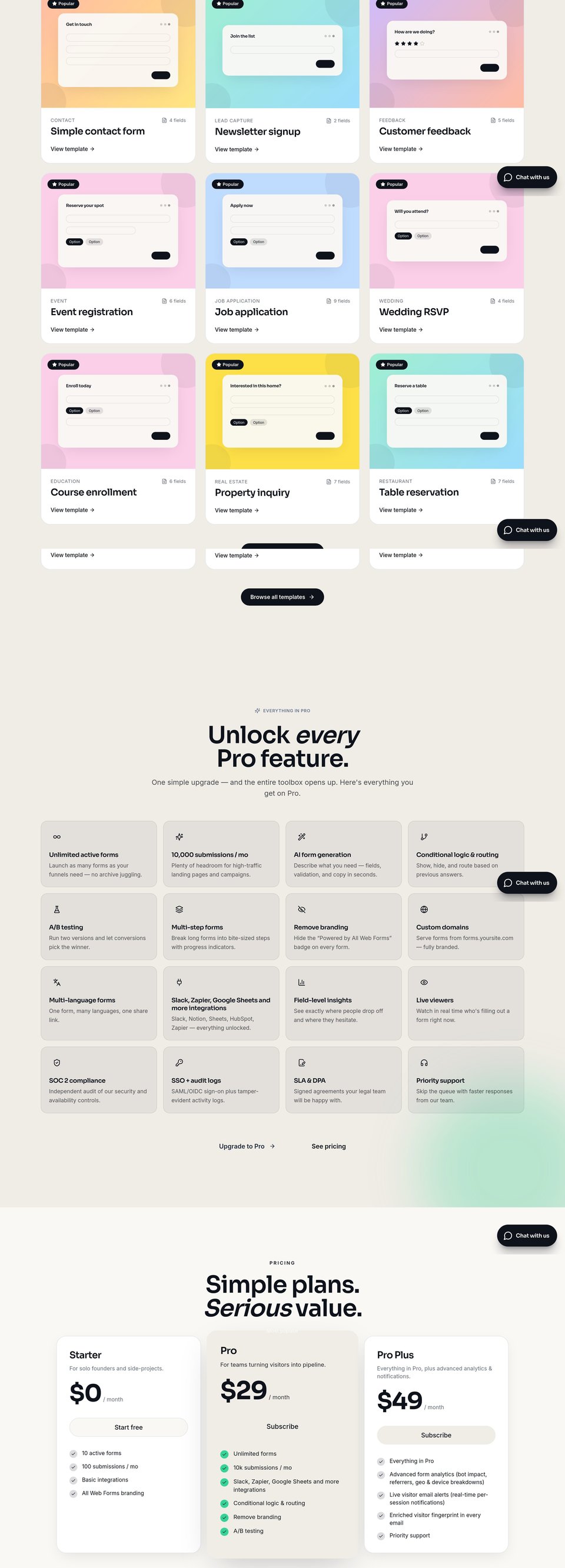 All Web Forms full page (part 2)