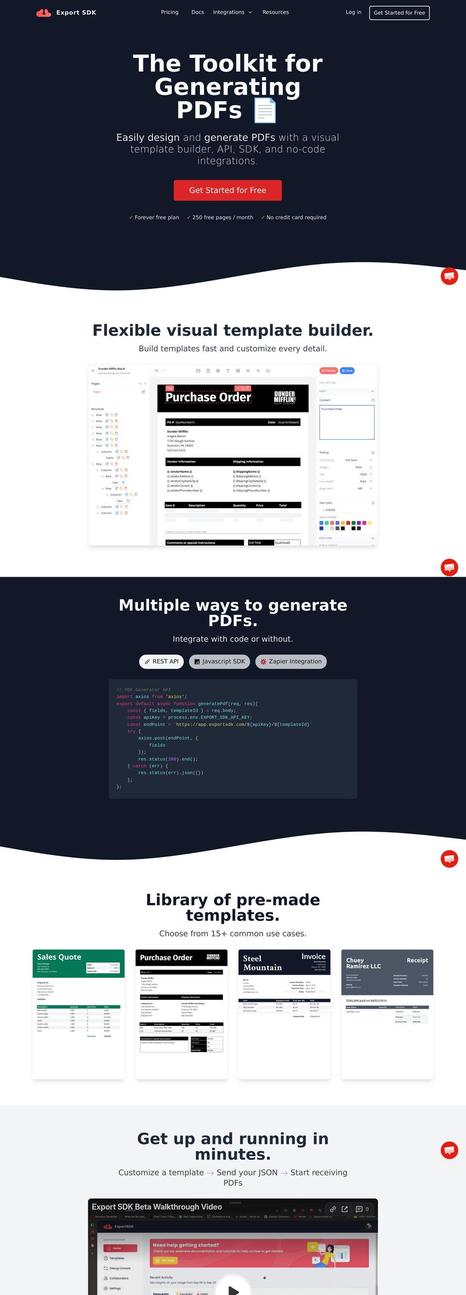 Export SDK full page (part 1)