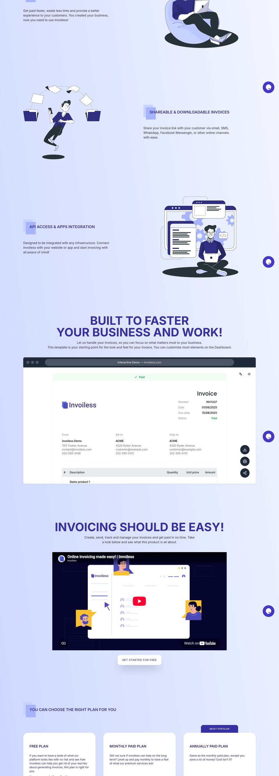 Invoiless full page (part 2)