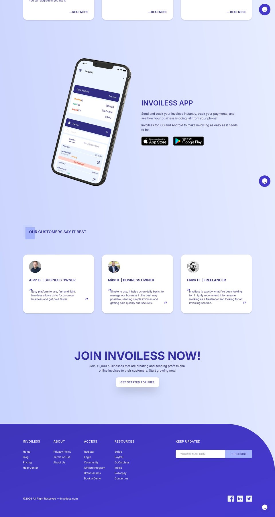 Invoiless full page (part 3)