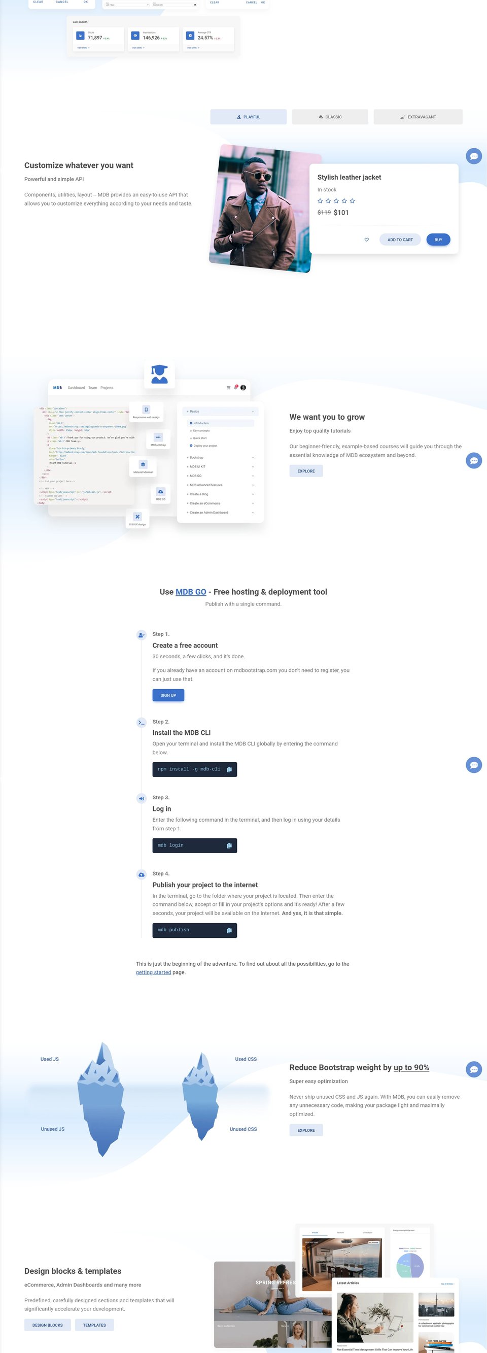 MDB - Material Design for Bootstrap full page (part 2)