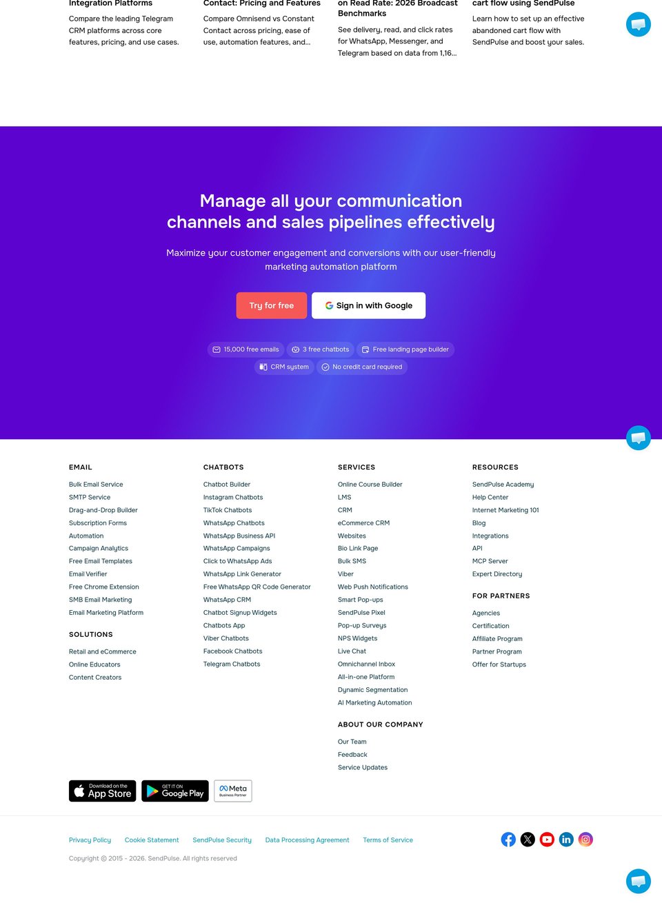 SendPulse full page (part 3)