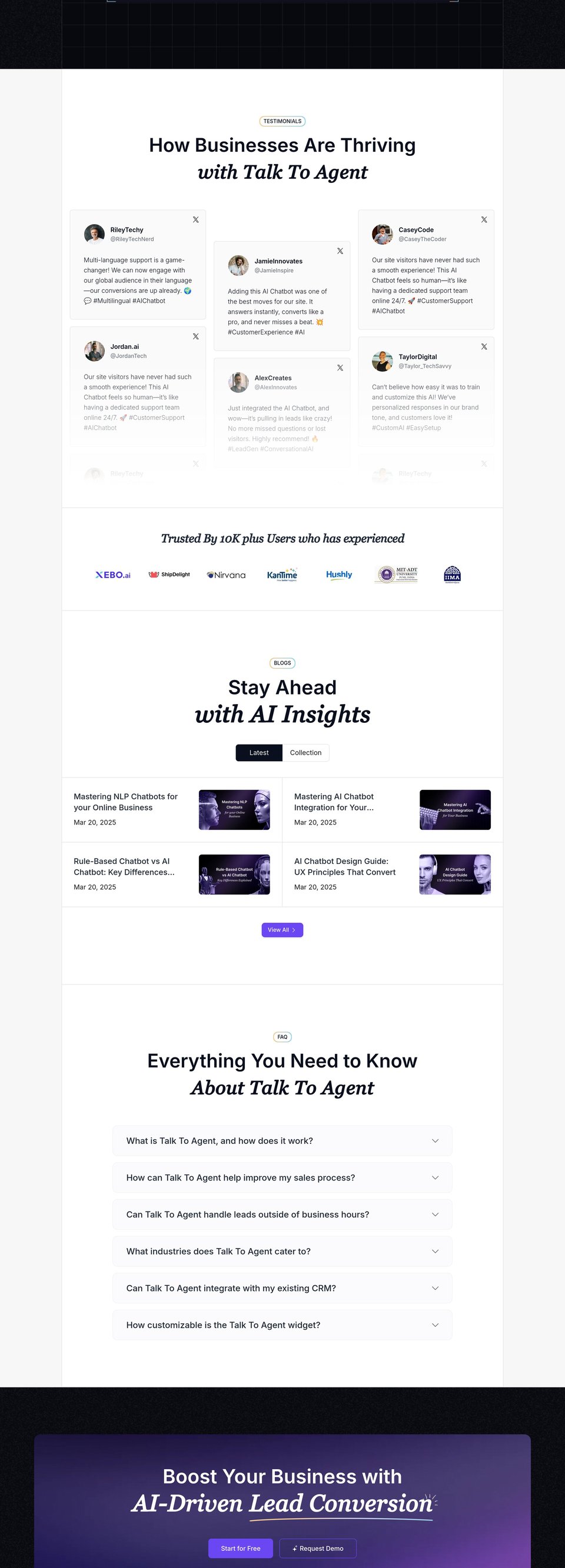 Talk To Agent full page (part 4)