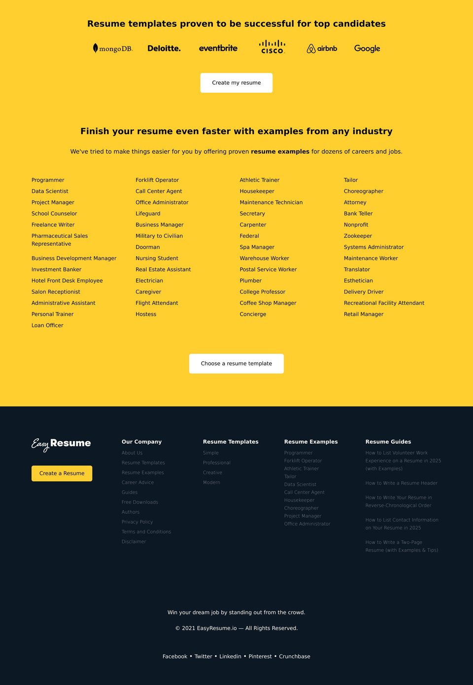 Easy Resume full page (part 2)