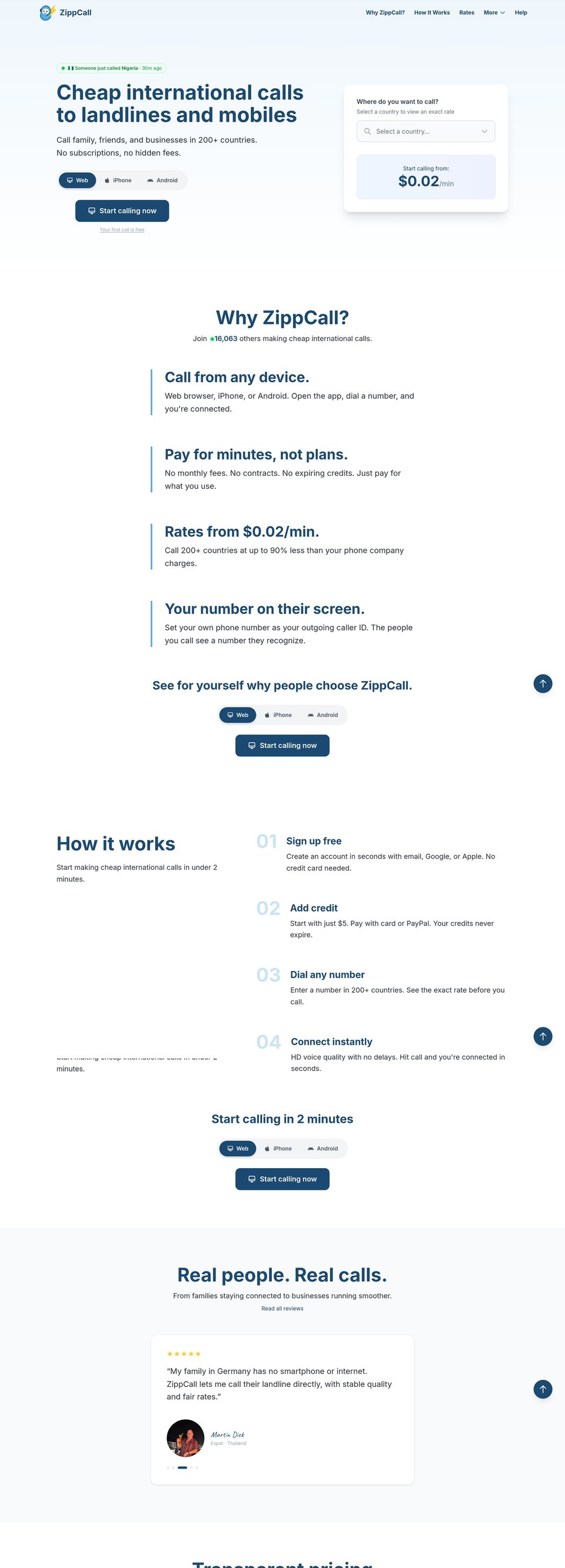 ZippCall full page (part 1)