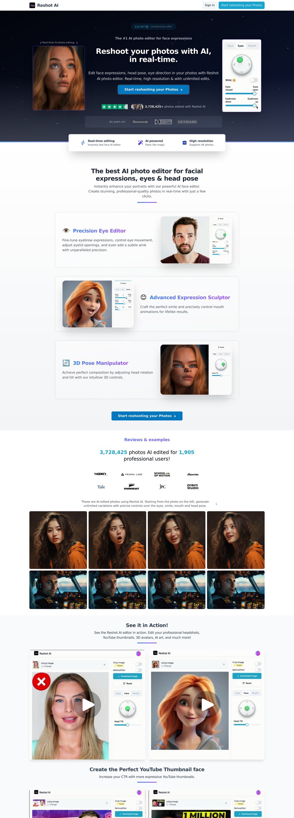 Reshot AI full page (part 1)