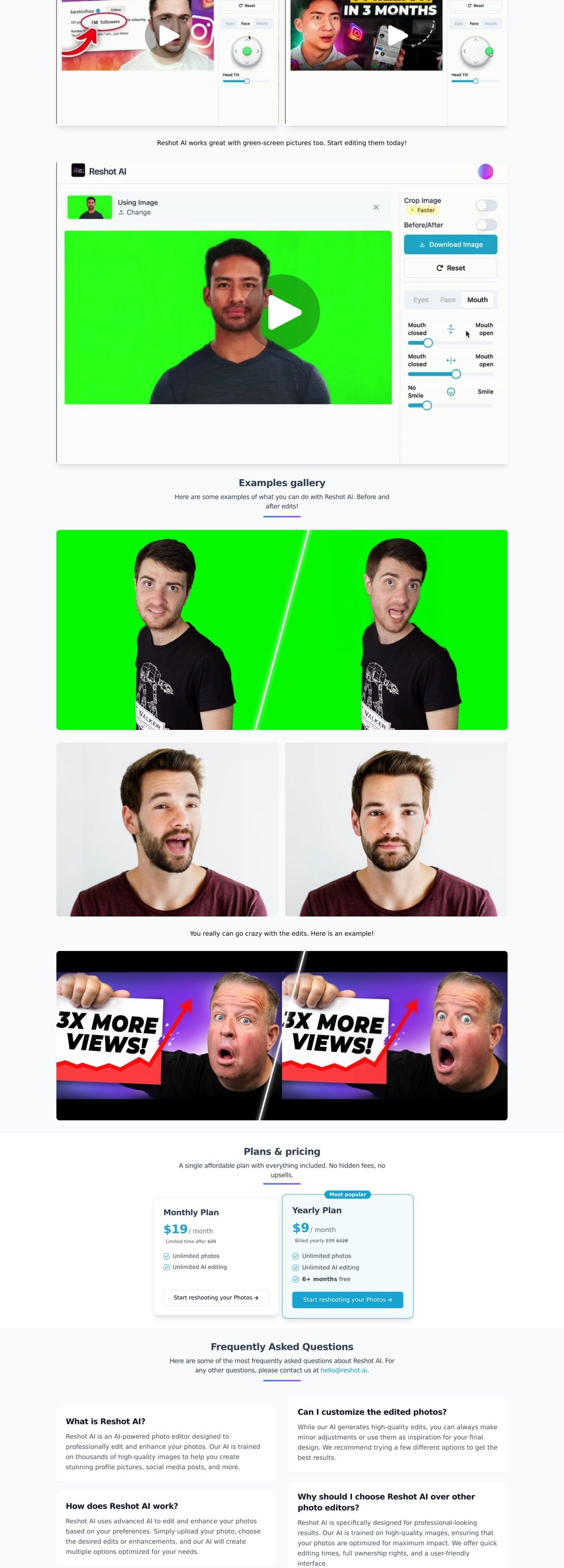 Reshot AI full page (part 2)