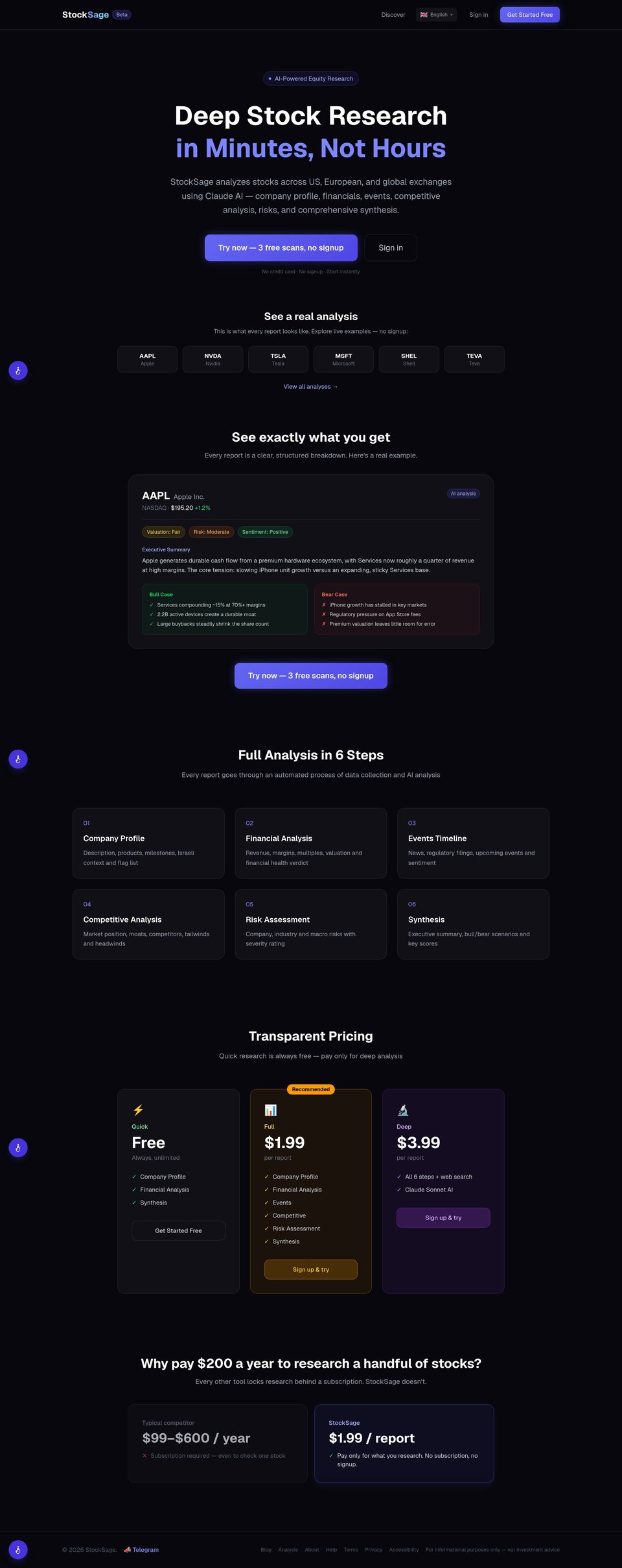 StockSage full page (part 1)