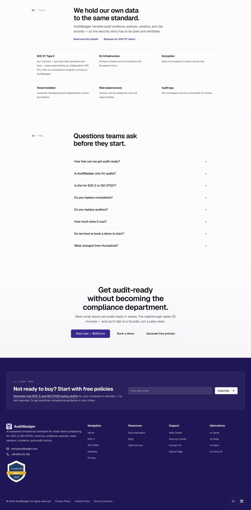 AuditBadger full page (part 3)